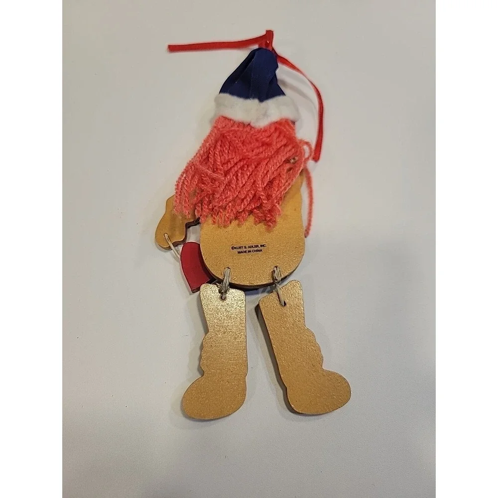 Vtg Pair Of Kurt Adler Raggedy Ann & Andy Wooden Jointed Christmas Ornaments